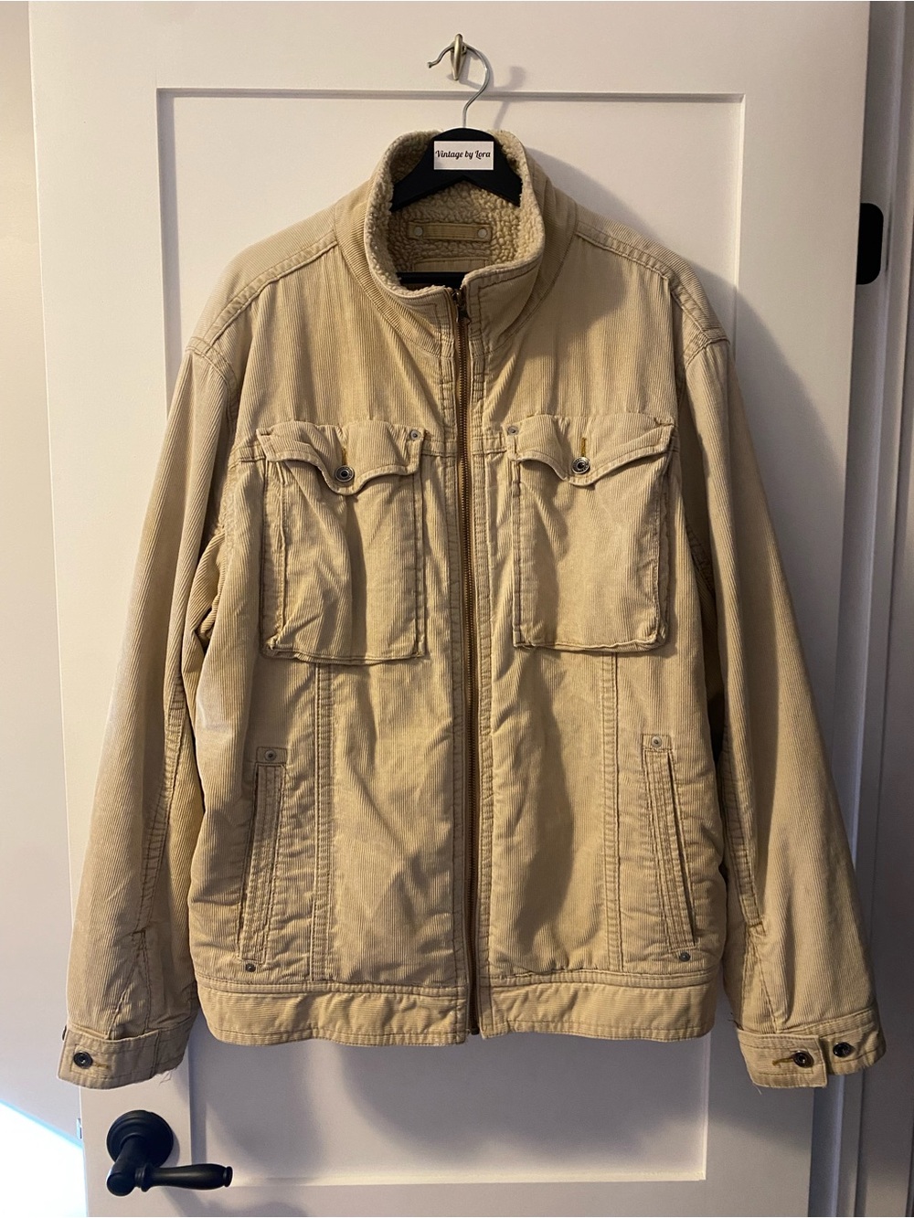 GAP Men's Tan Sherpa-Trim Field Jacket